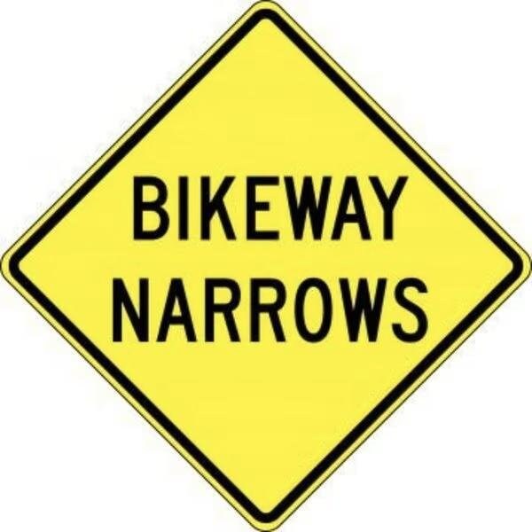 Accuform LANE GUIDANCE SIGN BIKEWAY NARROWS FRW656HP FRW656HP - main